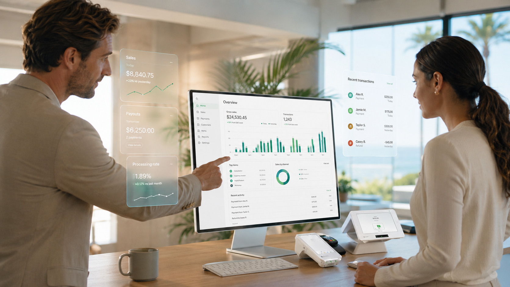 Holographic fintech dashboard review